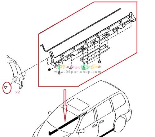 mazda mpv lw系後期　マツダ純正ドアサイドモールusdm